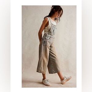 We The Free Beige Denim Jumpsuit